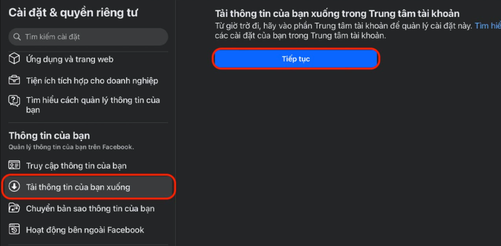 Tải dữ liệu tin nhắn